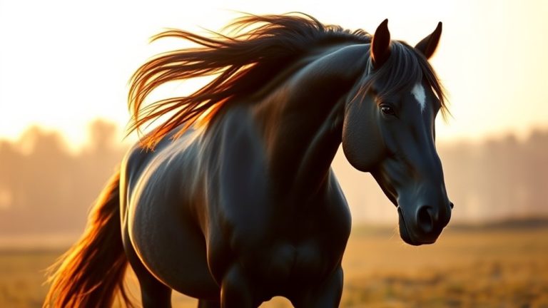 elegant black draft horse