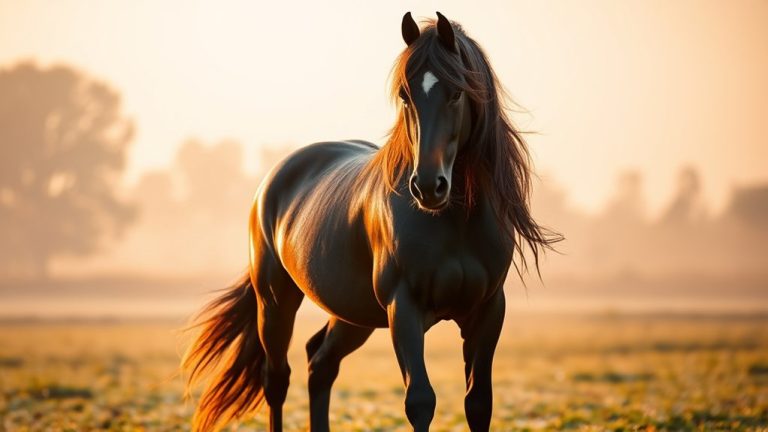 elegant black horse breed