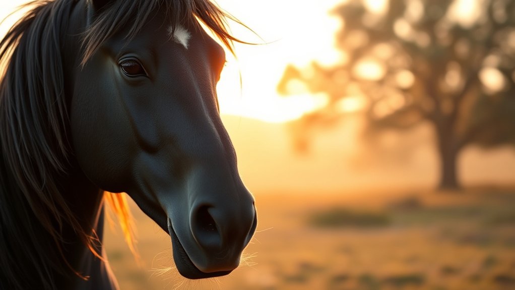 elegant black muscular horse