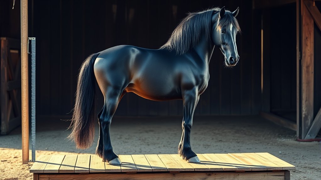 friesian height averages 15 2 16 hands