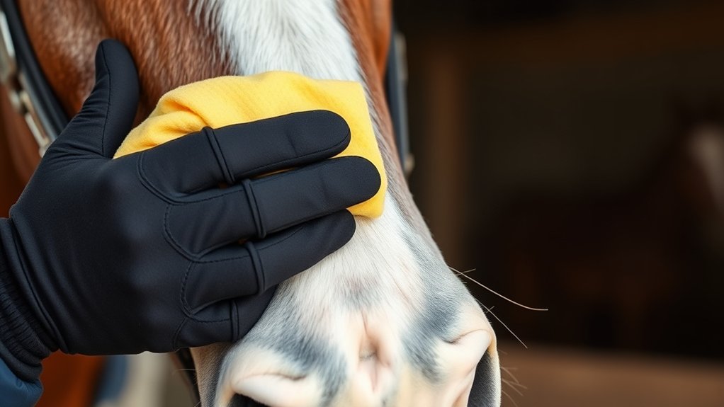 gentle cleaning with sponge