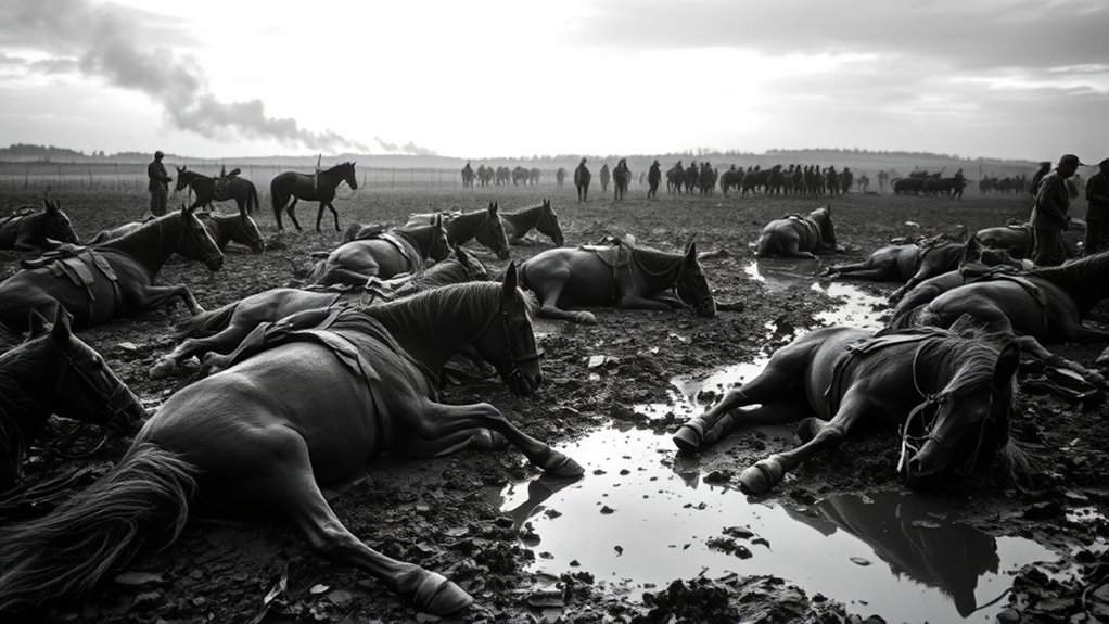 horse deaths exceeded human casualties