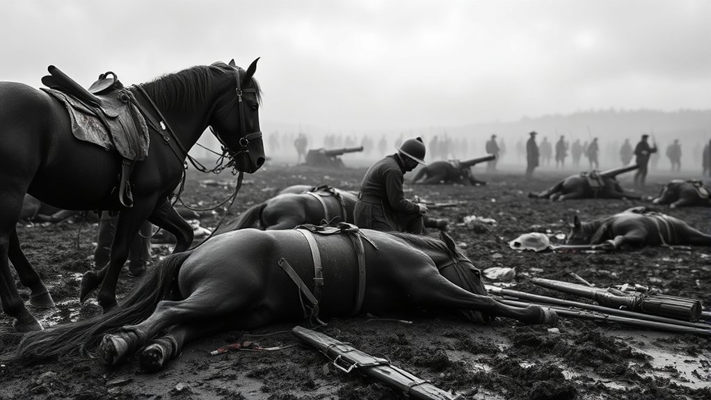 horses killed in battle