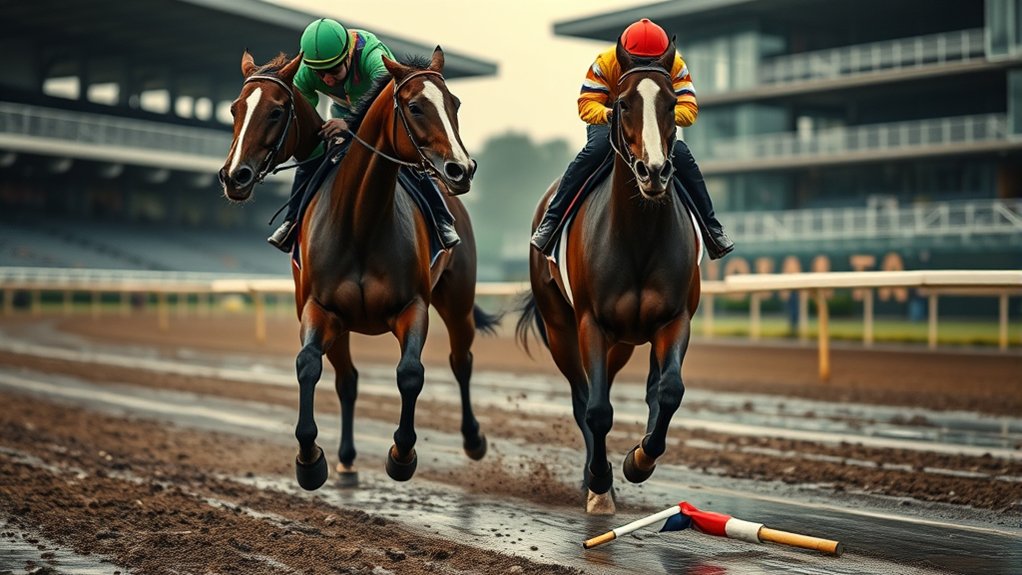 horses race out of training