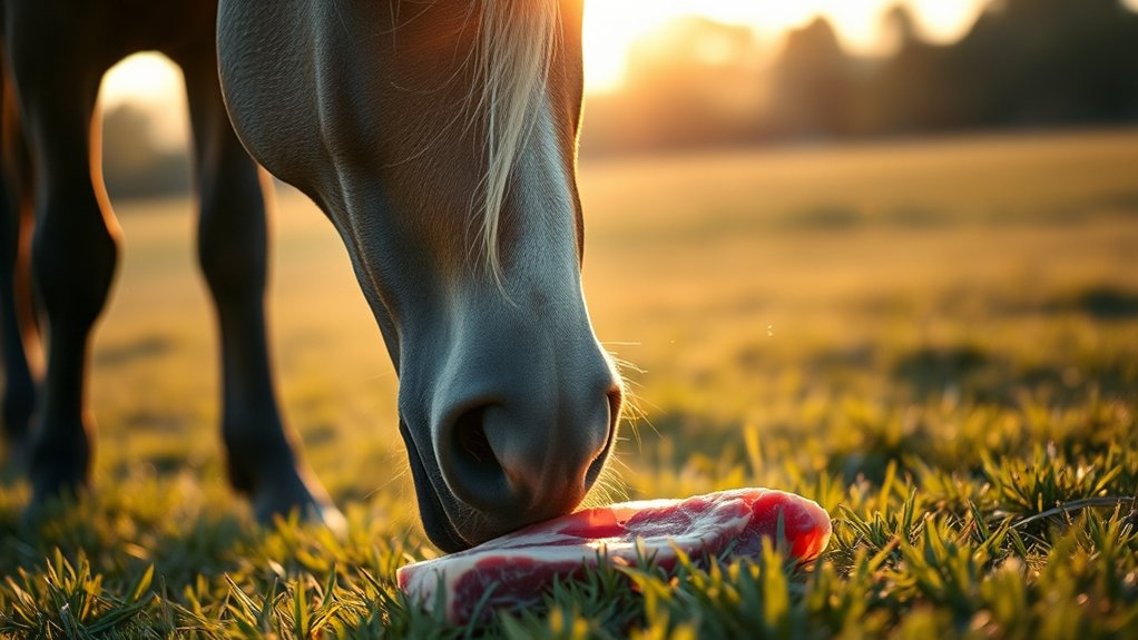 meat disrupts horse digestion