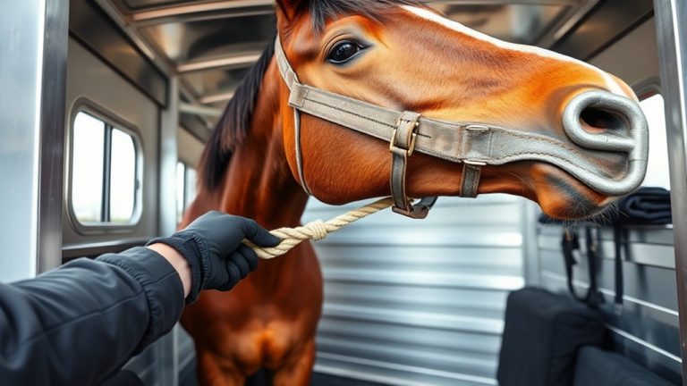 secure horse properly trailer