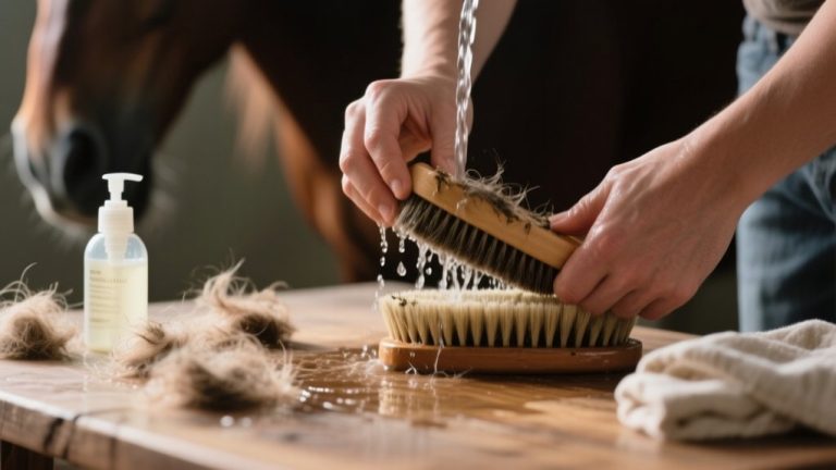 cleaning horse grooming tools
